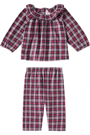 BONPOINT Baby Barulina checked cotton pajamas