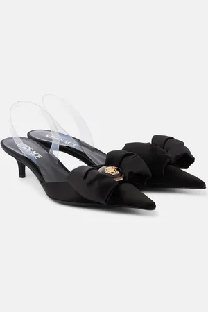 VERSACE Alia 45 satin slingback pumps