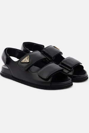 Prada Logo leather sandals