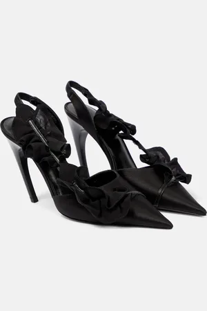 Nensi Dojaka Ruffled satin slingback pumps