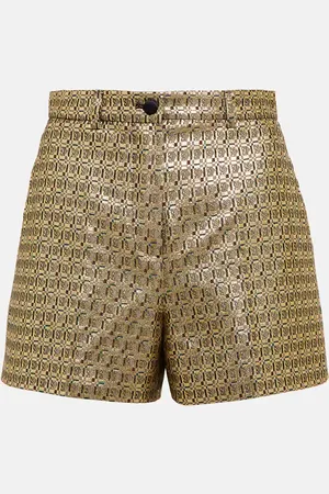 Etro Metallic jacquard high-rise shorts