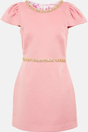 LOVESHACKFANCY Toinette wool-blend minidress