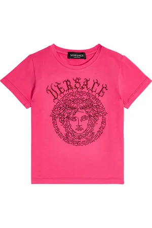 VERSACE Medusa embellished cotton-blend T-shirt