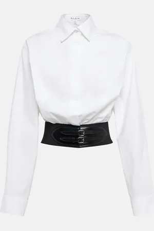 Alaïa Belted cotton poplin shirt