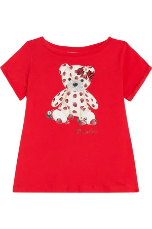 MONNALISA Embellished cotton jersey T-shirt