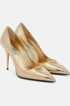Prada Metallic leather pumps