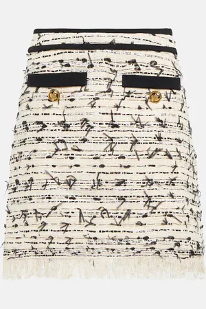 Giambattista Valli Fringed tweed miniskirt