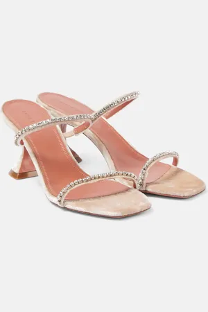 Amina Muaddi Gilda 70 embellished velvet sandals