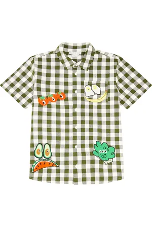 Stella McCartney AppliquÃ© checked cotton shirt