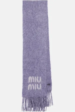 Miu Miu Logo mohair and wool-blend scarf