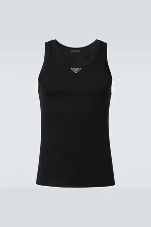 Prada Logo cotton tank top