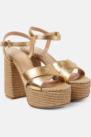 Gianvito Rossi Metallic leather platform sandals