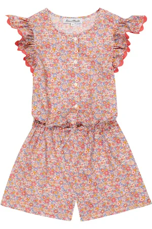 Tartine Et Chocolat Embroidered floral cotton playsuit