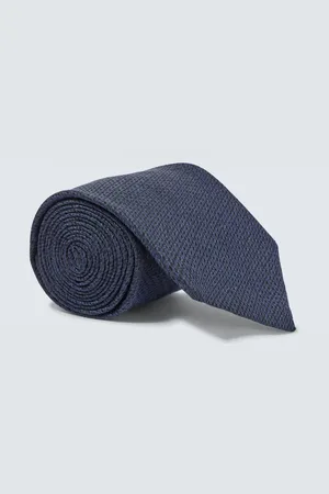 CANALI Silk and linen tie
