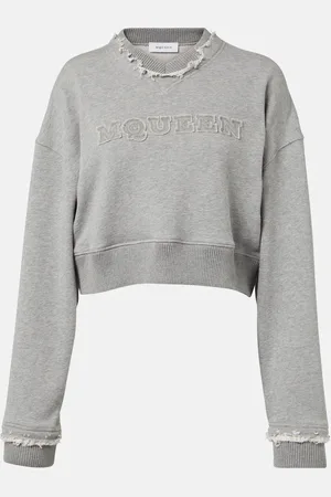 Alexander McQueen Logo cropped cotton sweatshirt