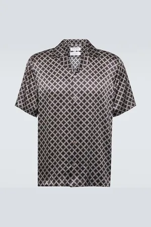 Frescobol Carioca Roberto printed silk bowling shirt
