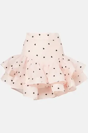 ZIMMERMANN Crush Flip ruffled linen and silk miniskirt