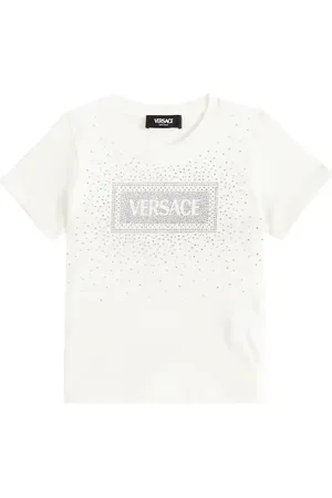 VERSACE Logo embellished cotton jersey T-shirt