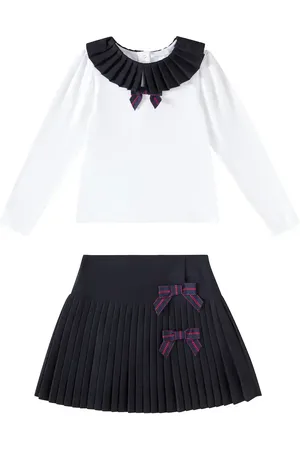 PATACHOU Bow-detail top and skirt set