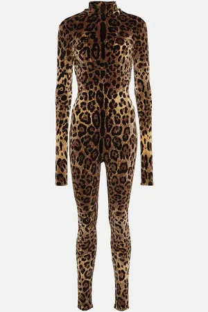 Dolce & Gabbana Leopard-print cotton-blend catsuit