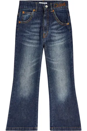 Chloé Embroidered straight-leg jeans