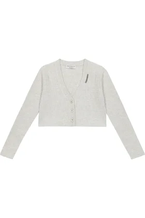 Brunello Cucinelli Embellished cropped cotton cardigan
