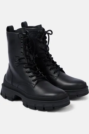 Moncler Hevea leather lace-up boots