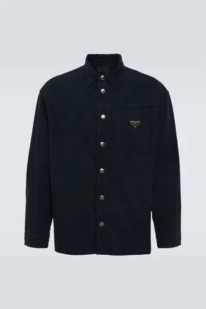 Prada Logo corduroy shirt