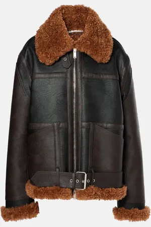 Stella McCartney Faux shearling-trimmed biker jacket