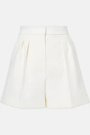 Max Mara Zic high-rise wool-blend canvas shorts