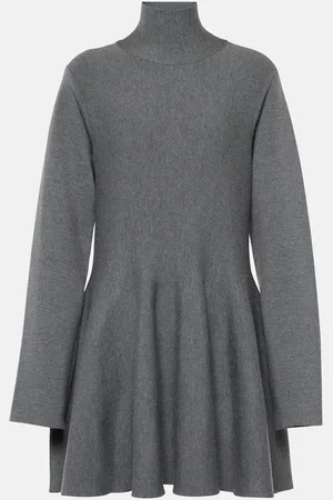 Khaite Clarice turtleneck wool-blend minidress