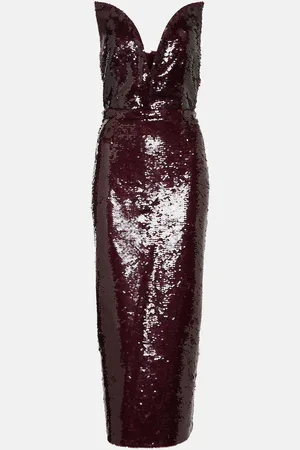 Roland Mouret Sequinned bandeau midi dress