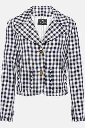 Etro Gingham cropped blazer