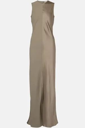 Ami Paneled satin maxi dress