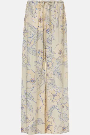 DRIES VAN NOTEN Floral wide-leg pants