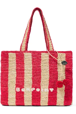 BONPOINT Esma striped raffia tote bag
