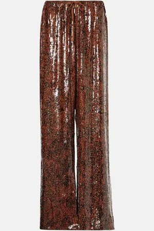 DRIES VAN NOTEN Sequined wide-leg pants