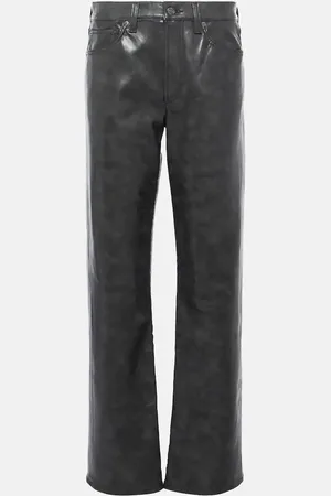 AGOLDE Sloane mid-rise leather straight pants
