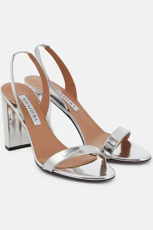 Aquazzura So Nude 85 metallic leather sandals