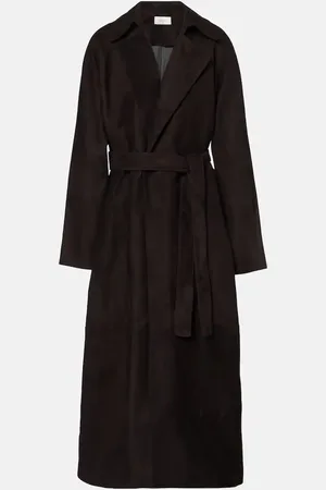 The Row Poseidone suede coat