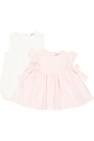 Il gufo Baby logo dress and bodysuit set