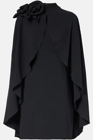 Elie saab Floral-appliquÃ© ruffled cady minidress