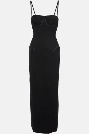 Thom Browne Corset wool and silk maxi dress