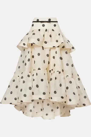 ZIMMERMANN Crush polka-dot linen and silk maxi skirt