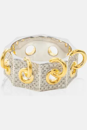 Rainbow K Eyet 14kt yellow and white gold ring with diamonds