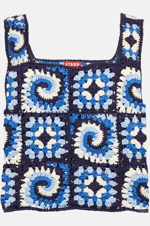 Staud Psychedelic cotton crochet top