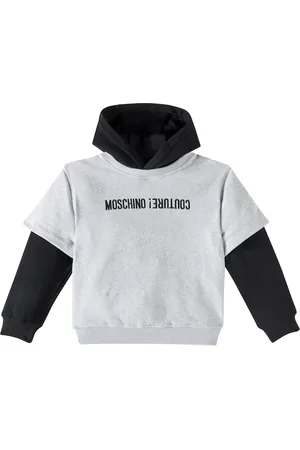 Moschino Logo layered cotton hoodie