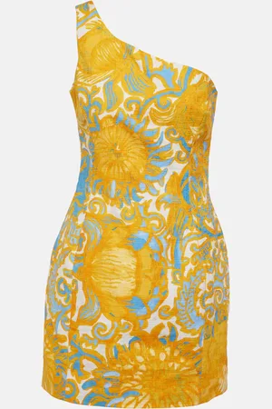 La DoubleJ Bold Shoulder printed cotton minidress