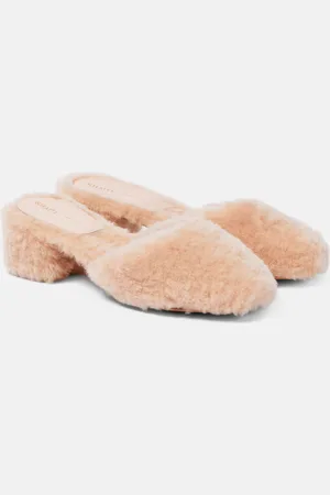 Khaite Clio shearling mules