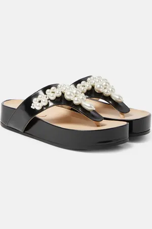 Simone Rocha Embellished leather thong sandals